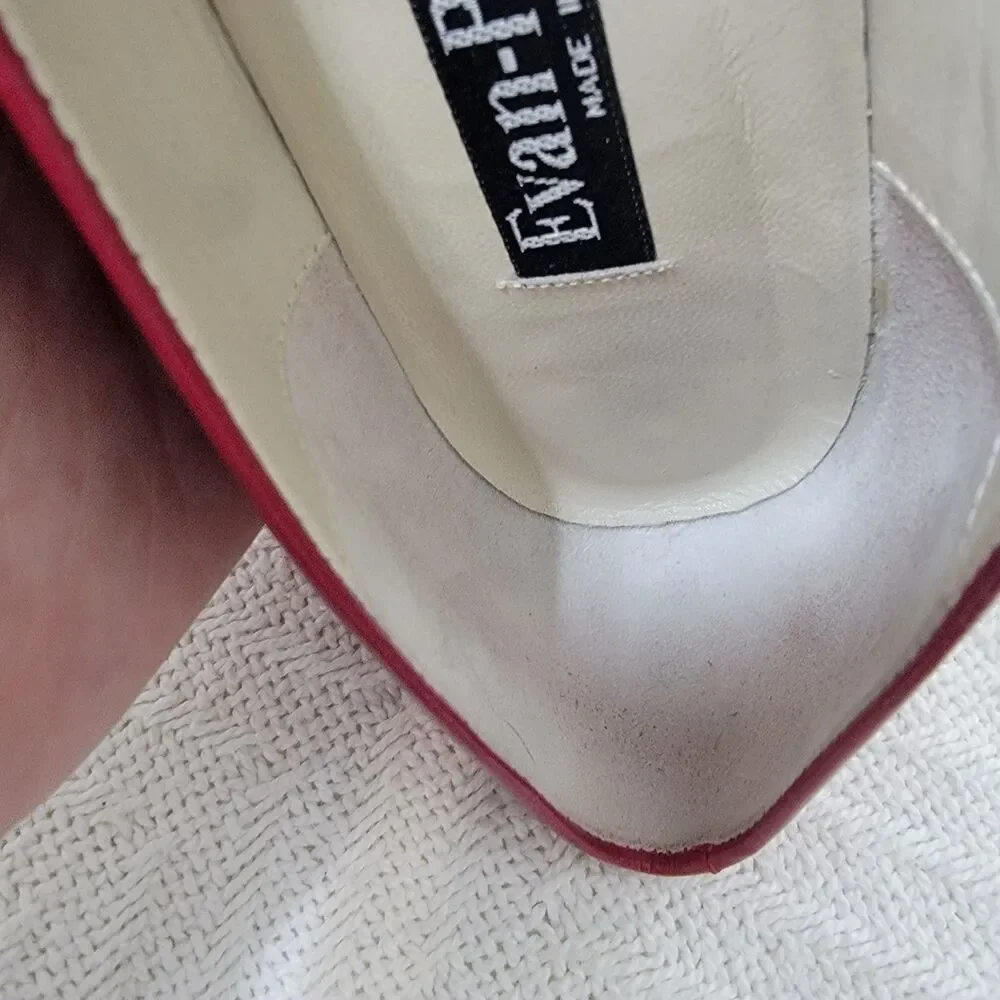 Vintage Evan Picone Red‎ Leather Pumps Made In Spain Size 10